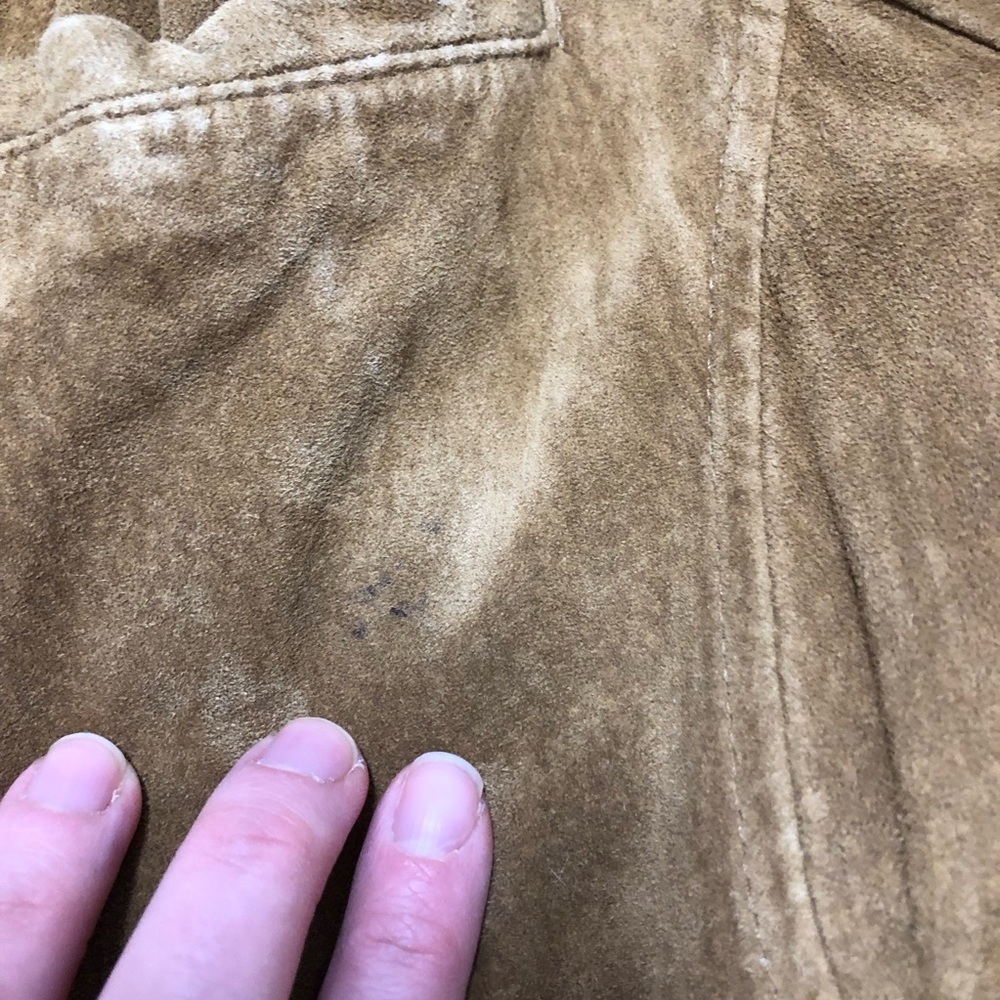 Eddie Bauer Seattle Suede Jacket with Patterned Satin Lining Leather Y2K Outdoor - Picture 3 of 15